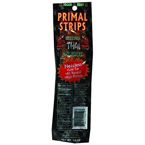Primal Strips Primal Strips Vegan Jerky - Meatless - Seitan - Thai Peanut - 1 oz - Case of 24