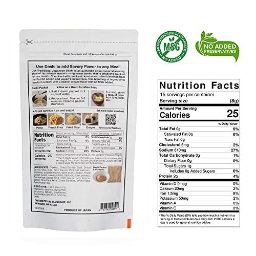 Kuze Fuku & Sons [Kuze Fuku] Traditional Umami Dashi Soup Base & Seasoning, Authentic Product of Japan, No MSG (15 packets)