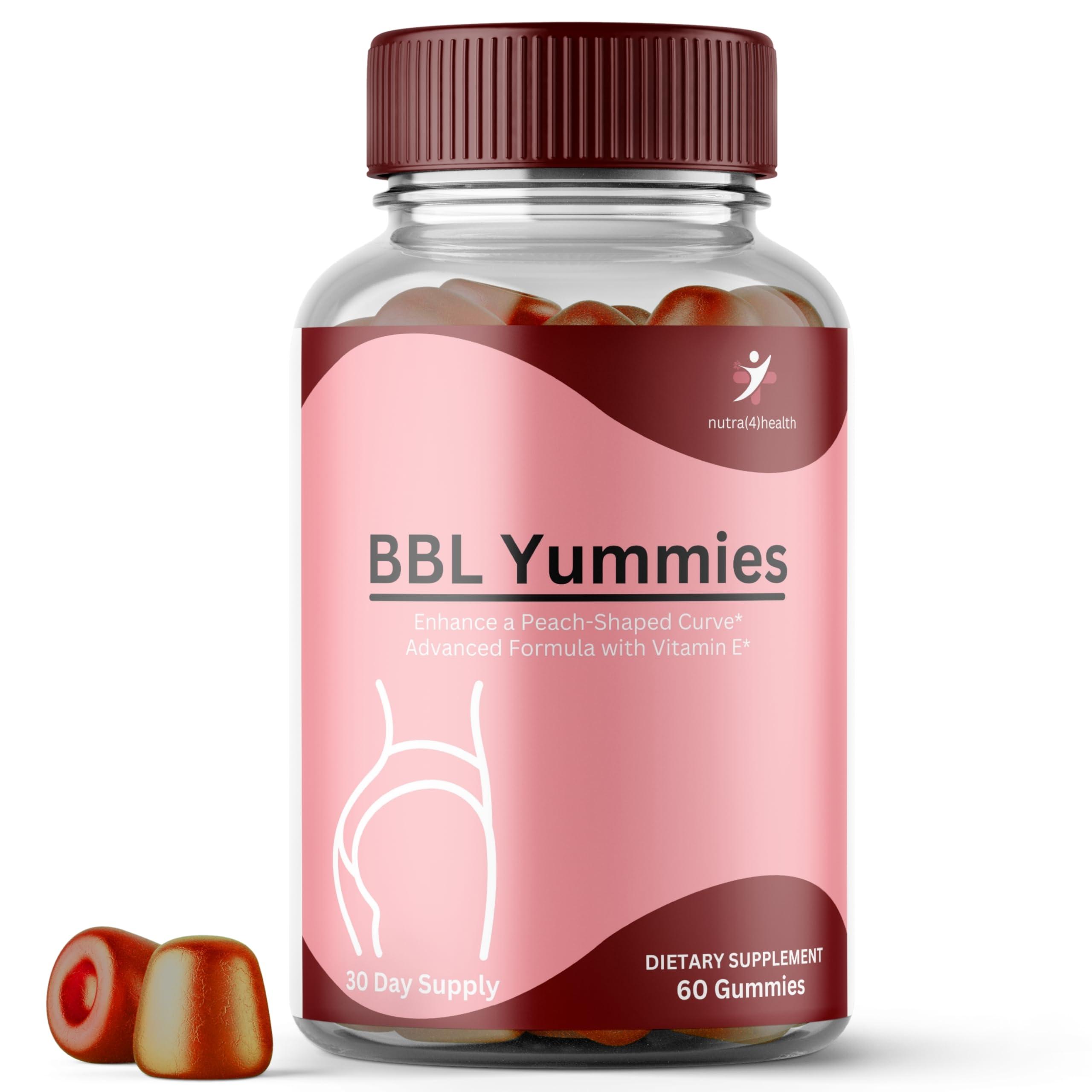 nutra4health nutra4health BBL Yummies Butt Gummies Enhancing Gummy Supplement, Big Booty Enhancer, Multivitamin for Women, Glute Boost Vitamins for a Max Gains & Natural Curves, Workout Support, 60 Gummies