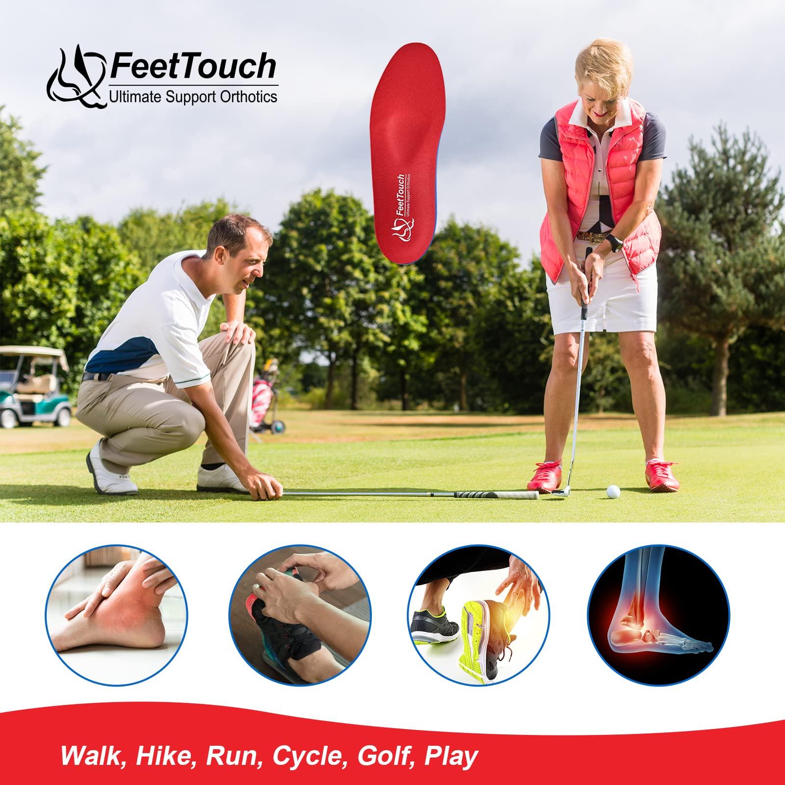 FEETTOUCH (230+lbs)FeetTouch Strong Arch Support Orthotics for Metatarsalgia Morton\'s Neuroma,Ball of Foot Pain Relief Inserts Plantar Fasciitis Flat Feet with Poron Heel Cushion