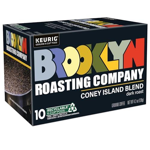 Brooklyn Roasting Company Brooklyn Roasting Company Coney Island Blend, Single Serve Keurig K-Cup Pods, Dark Roast Coffee, 10-Count Box