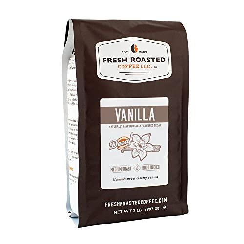 Fresh Roasted Coffee Fresh Roasted Coffee, Decaf Vanilla Flavored Coffee, 2 lb (32 oz), Medium Roast, Kosher, Whole Bean