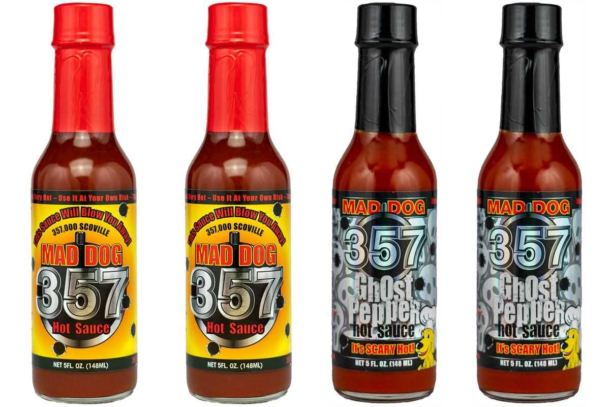 Mad Dog 357 Mad Dog 357 Hot Sauce & Mad Dog 357 Ghost Pepper Hot Sauce Four Bottle Bundle