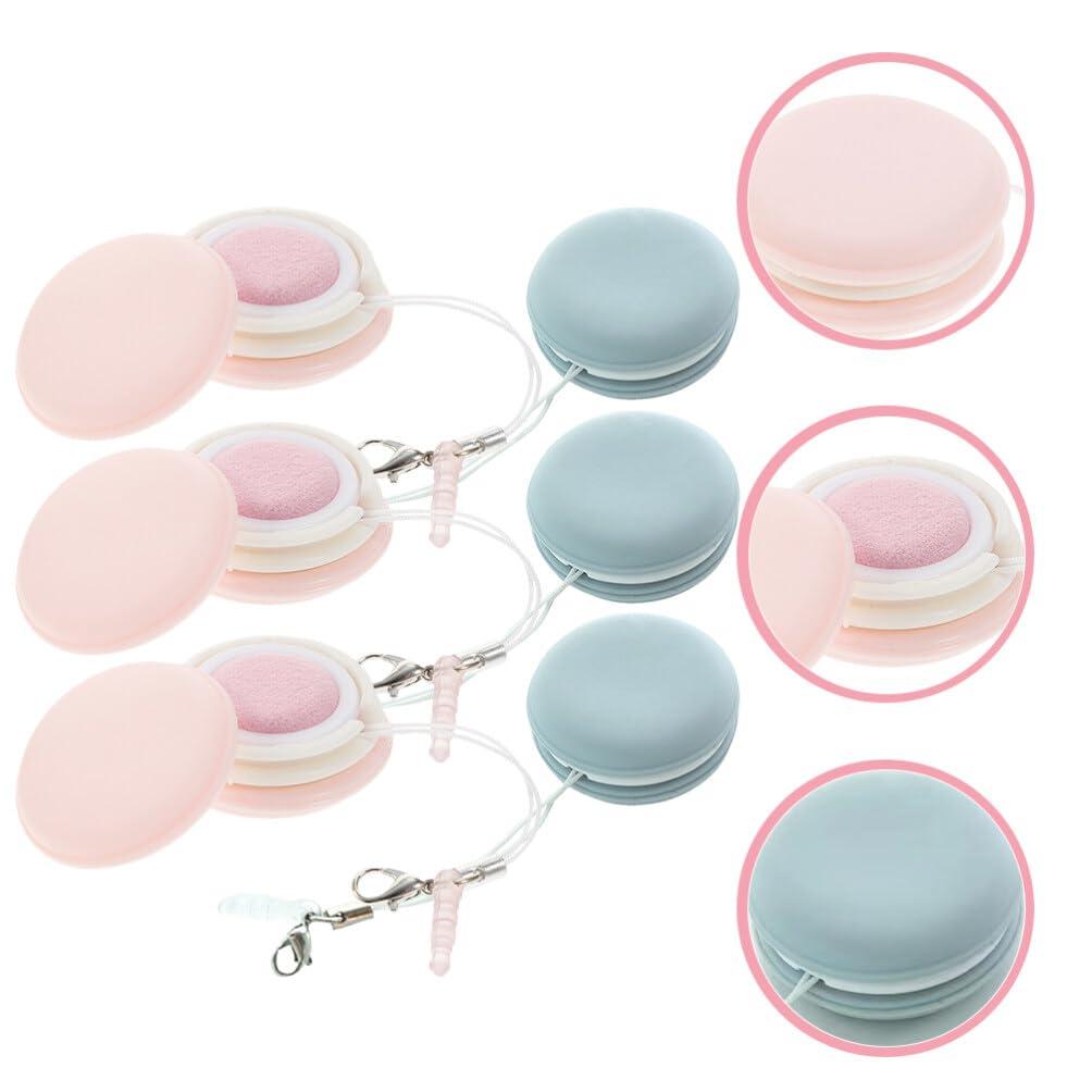 GLEAVI GLEAVI Pouch Microfiber Cleaning Cloth - 6pcs Mini Phone Screen Wiper Macaron Shape - Portable Lens & Screen Cleaner Cloth Keychain Glasses Eyeglass Brush (Pink,Blue)