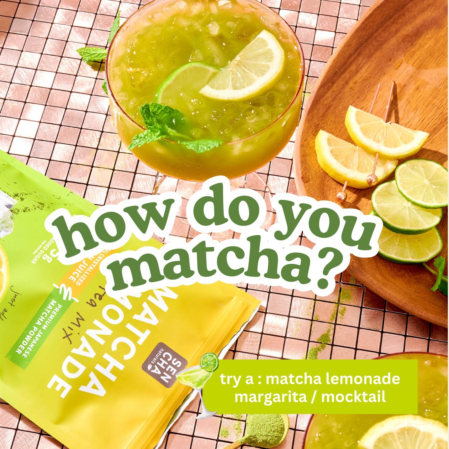 SENCHA NATURALS SEN CHA Naturals Instant Matcha Lemonade Tea Mix | Authentic Japanese Green Tea Powder & Real Crystallized Lemon Juice, 7 oz (Pack of 1)