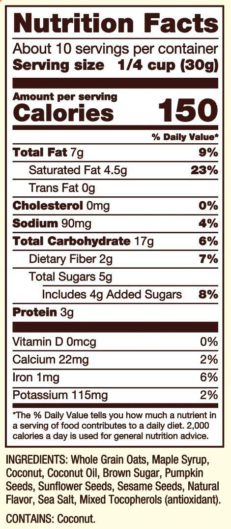 Bob's Red Mill Bob\'s Red Mill Maple Sea Salt Granola, 11oz (Pack of 6) - Non GMO, Whole Grain, Kosher