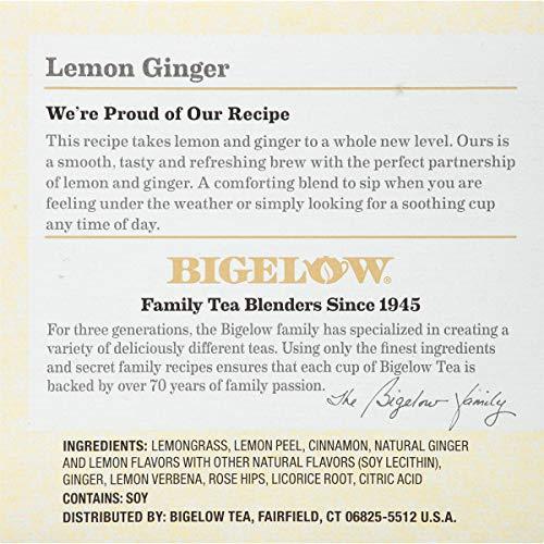 Bigelow Tea Bigelow Lemon Ginger Herbal Tea Keurig K-Cups, Caffeine Free Herbal Tea, 12 Count Box