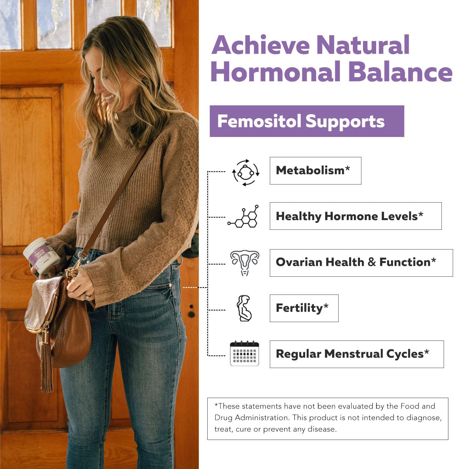 Triquetra Health FemoSitol Inositol Powder | Myo-Inositol & D-Chiro Inositol Complex - Clinically Proven 40:1 Ratio (Vitamin B8) | PCOS, Hormonal Balance & Healthy Ovarian Function Support (123 gram 60 Servings)