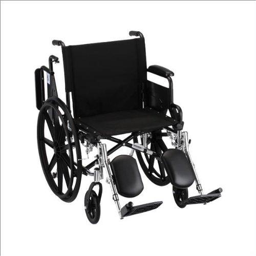 NOVA GO! Mobility Lightweight Wheelchair Seat Size: 20" W, Front Rigging: Elevating Leg Rests, Arm Type: Desk Arms