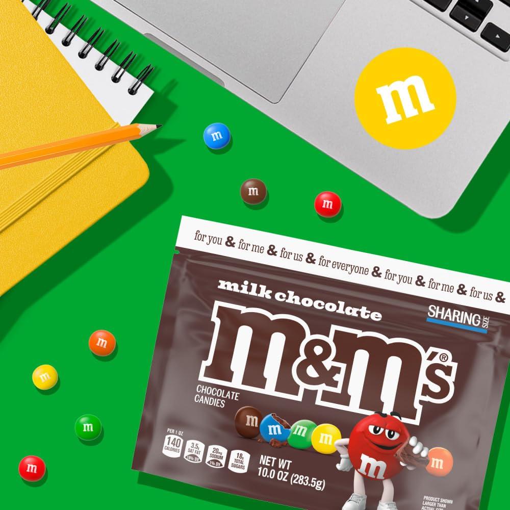 M&M\'S M&M\'S Milk Chocolate Candy, Sharing Size, 10 oz Resealable Bag