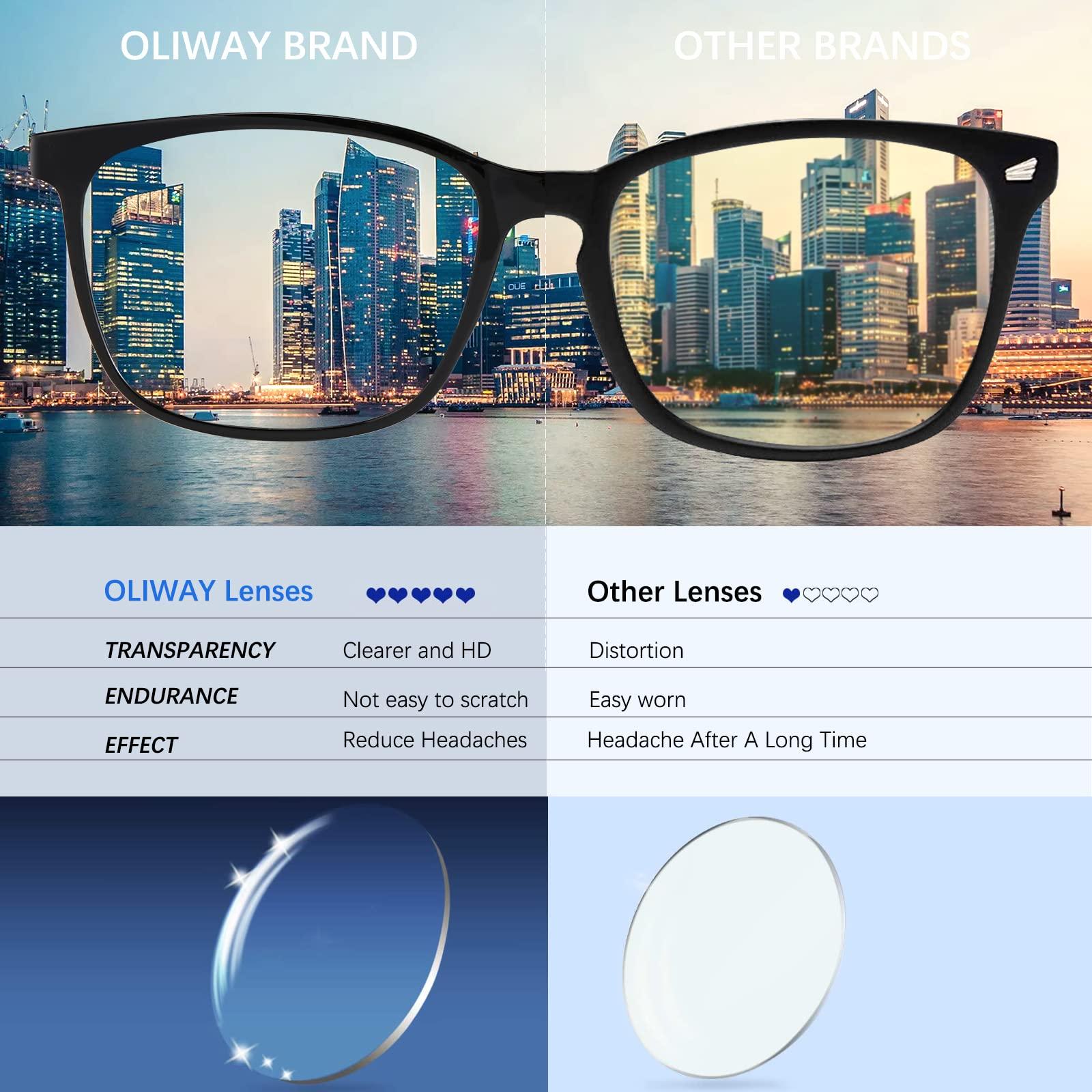 Oilway Oilway Blue-Light Blocking Glasses Computer Reading/Gaming/TV/Phones Glasses Fashion Anti Eyestrain UV Glasses for Women Men