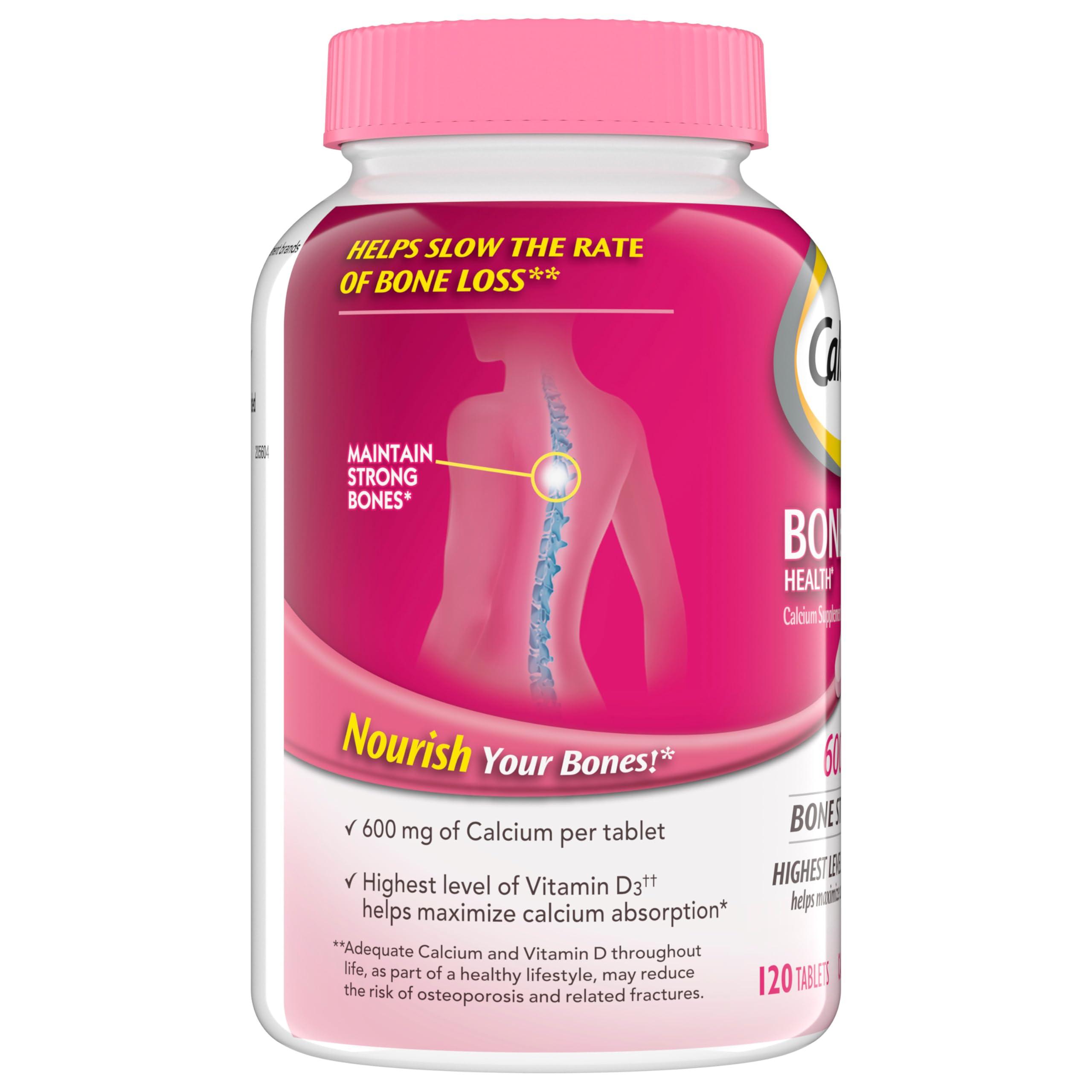 Caltrate Caltrate 600 Plus D3 Calcium and Vitamin D Supplement Tablets, Bone Health Supplements for Adults - 120 Count