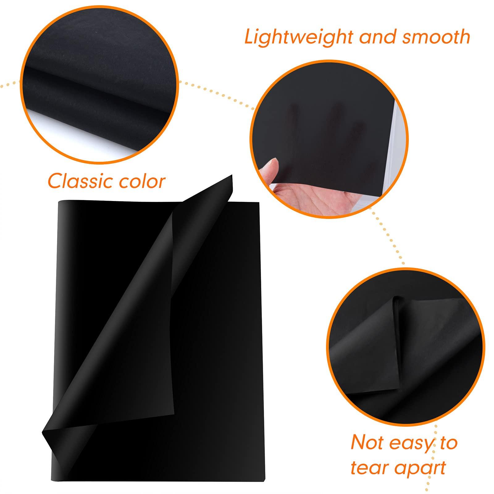 MIAHART MIAHART Black Tissue Paper Bulk for Gift Wrapping 60 Sheets Black Tissue Paper for Gift Bags Packaging Floral Birthday Christmas Halloween DIY Crafts Pompoms Confetti Decor