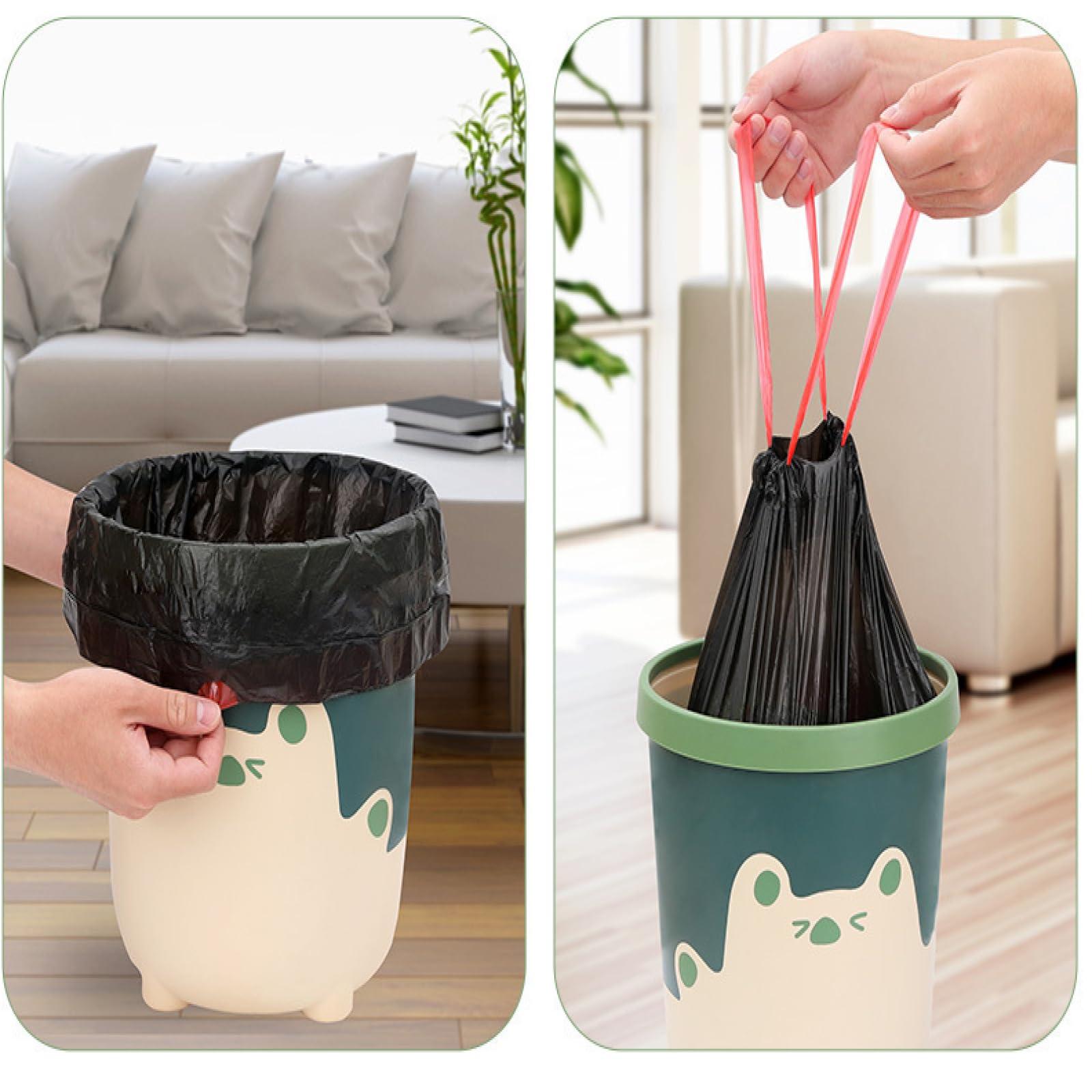 CHRYSM Garbage Bags, Drawstring Household Bags, Portable Automatic Closure, Kitchen Pull Plastic Large Bags