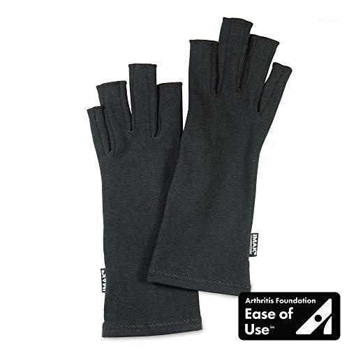 IMAK Imak - Compression Arthritis Gloves for Pain & Stiffness of Hands, One Pair of 2 Gloves -Black, Large