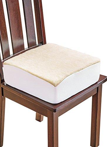 Comfort Finds Comfort Finds Rise with Ease Seat Cushion - Thick Firm Chair Cushion Booster - Extra Thick Foam Pad for Home, Patio, Office and Car Seats - Extra Supportive Lift - 14 X 14 X 5 (Sherpa Cream) …