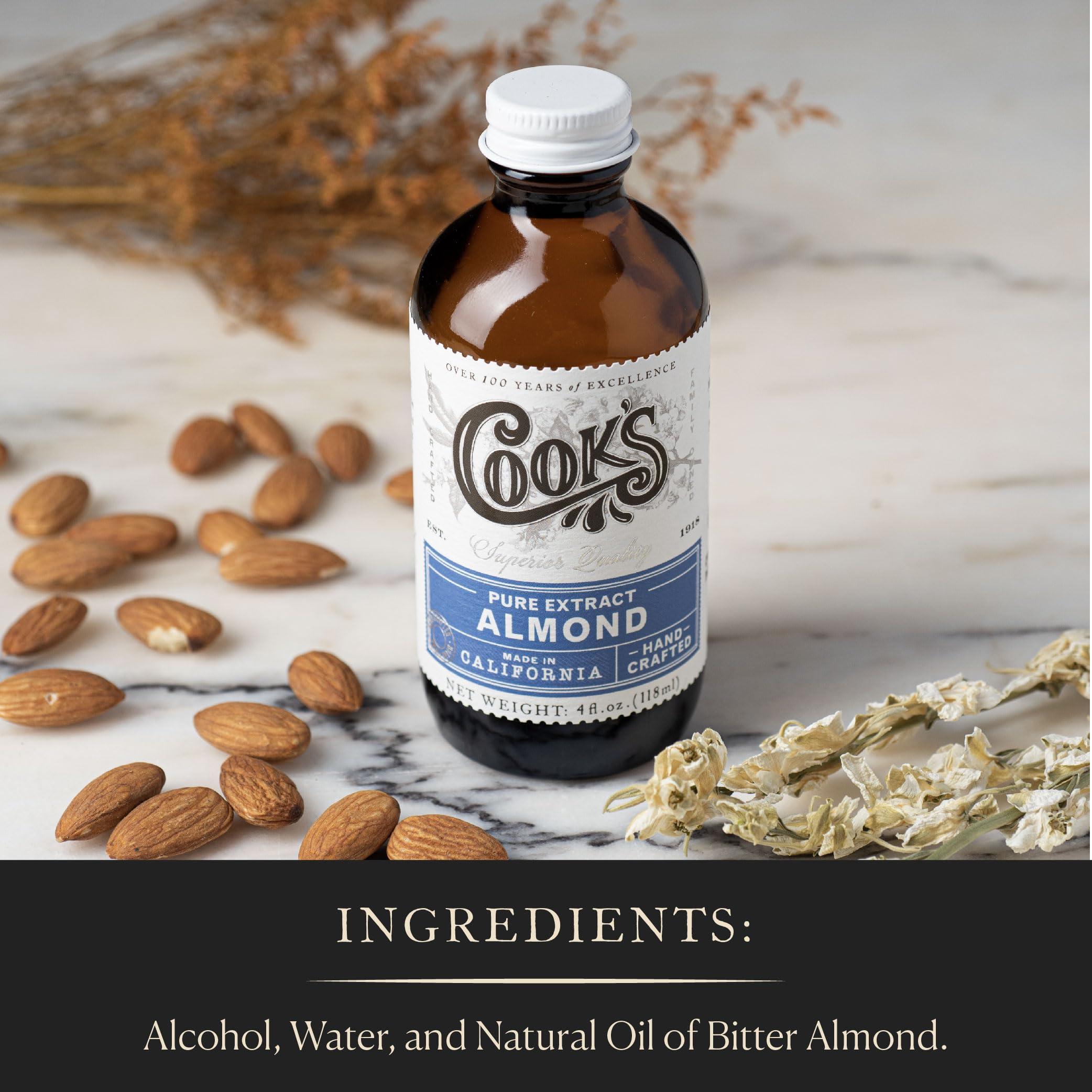 COOK'S Cooks, Pure Almond Extract for Baking, Cooking, and Mixology, Allergen Free Almond Flavoring Extract, 32 oz