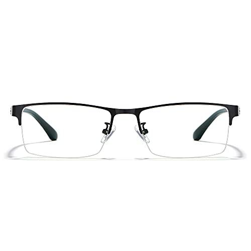 Cyxus Cyxus Blue Light Blocking Computer Glasses for Men Semi Rim Glasses Crystal Lens UV Blocking Gaming Eyeglasses Black Frame