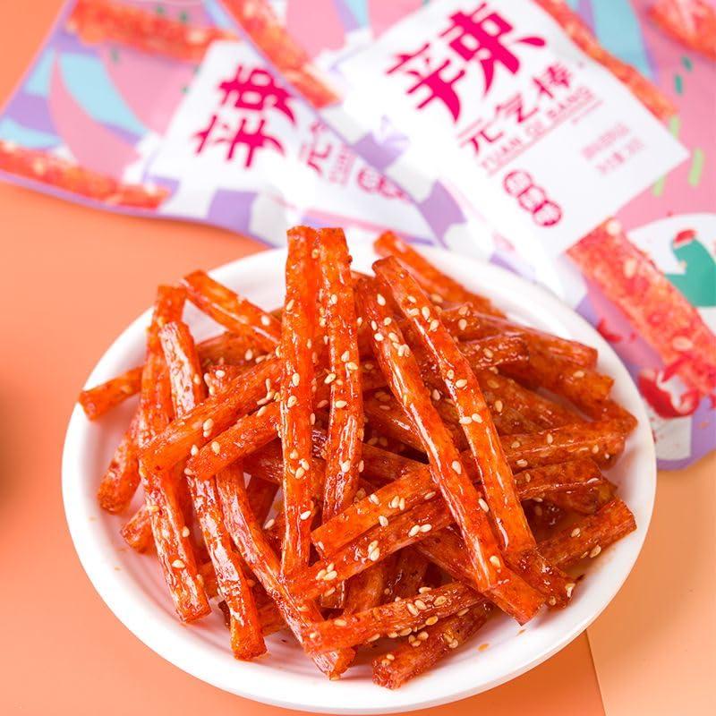 ZAOIAN Latiao Spicy Strips Nostalgia Spicy Small Gluten, Instant Classic hot&Spicy Flavor Chinese Special Snack Food, Ready to eat Delicious Snack, Vegan, 68g/2.39 Ounces per Pack (Slightly Spicy,1 Pack)