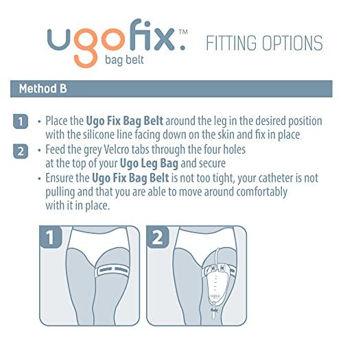 u go Ugo Fix Bag Strap (x3) – Urine Drainage Support Strap/Catheter Leg Bag Support Strap/Elastic Belt Bag Straps with Soft Elastic Fabric and Comfortable Silicone Grips (Pack of 3)