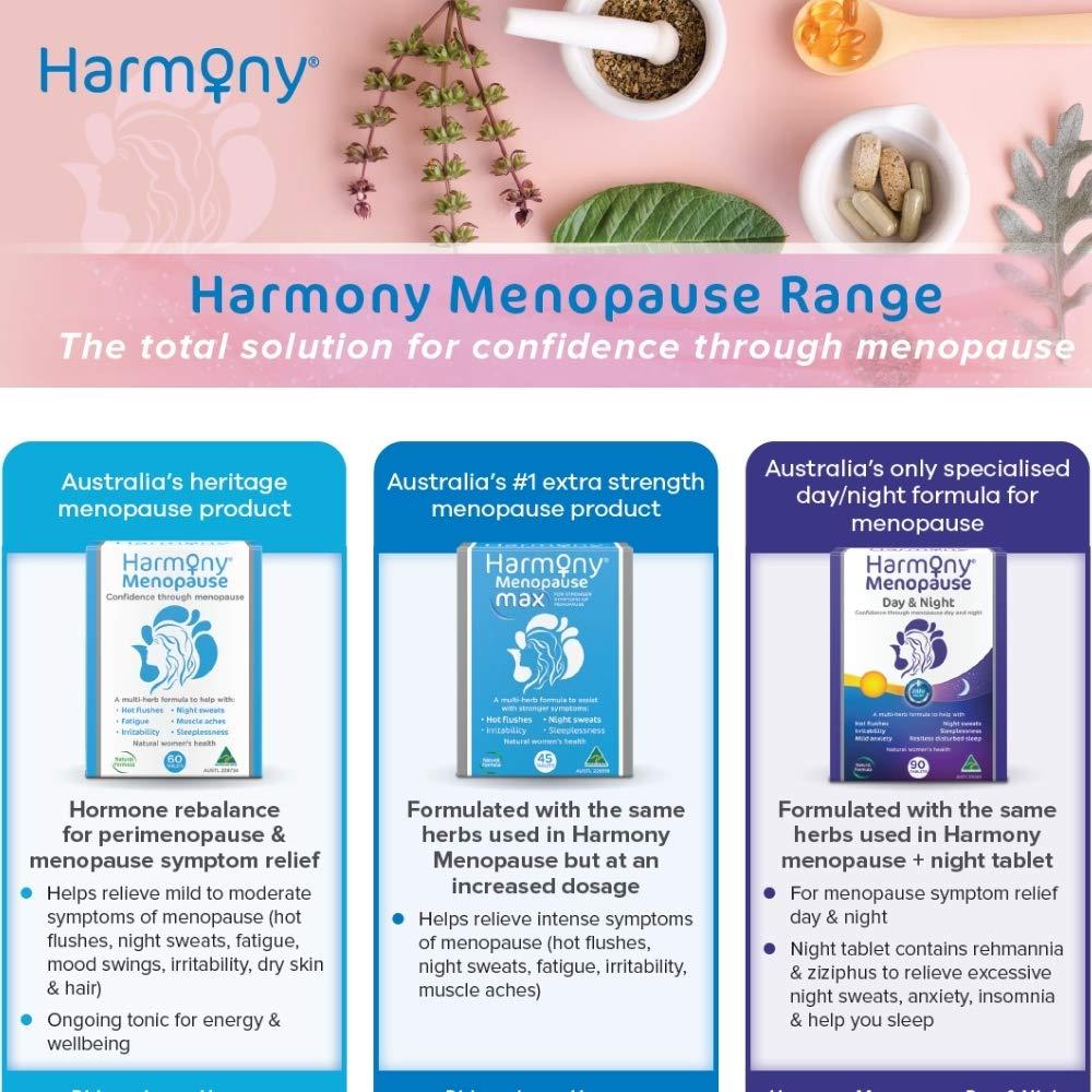 HARMONY NATURAL WOMEN'S HEALTH Harmony - Menopause Supplements for Women, Support for Hot Flashes & Irritability, Vitamin D, Magnesium & Calcium, 120 Tablets