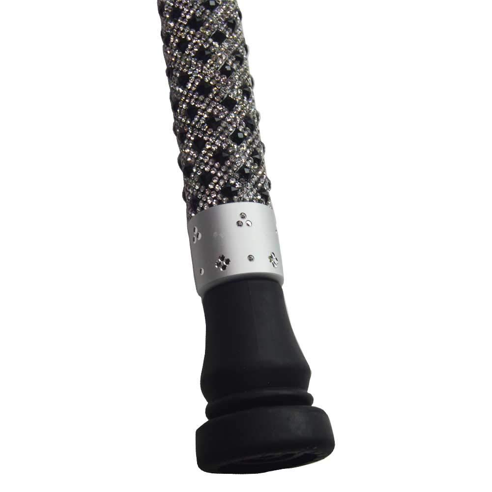 Jacqueline Kent Jacqueline Kent Sugar Cane - Adjustable Cane - Silver & Black