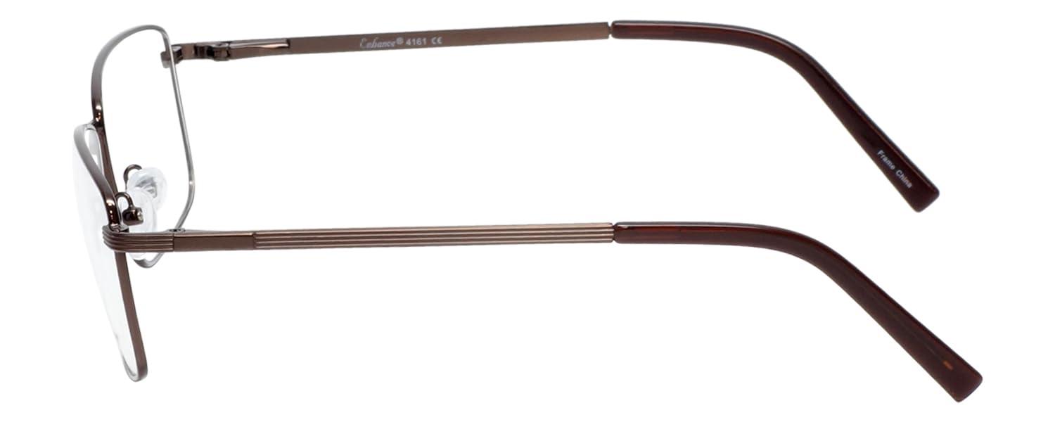 Calabria Calabria Enhance 4161 Rectangular Blue Light Blocking Reading Glasses +2.50 Brown Men