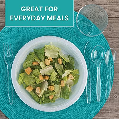 PLASTICPRO PLASTICPRO 6 inch Round Plastic Plates Microwaveable, Disposable, White, Dinnerware 200 Count