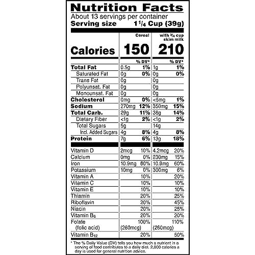 Special K Kellogg\'s Special K, Breakfast Cereal, Original, Made with Folic Acid, B Vitamins, and Iron, Value Size, 18oz Box(Pack of 6)