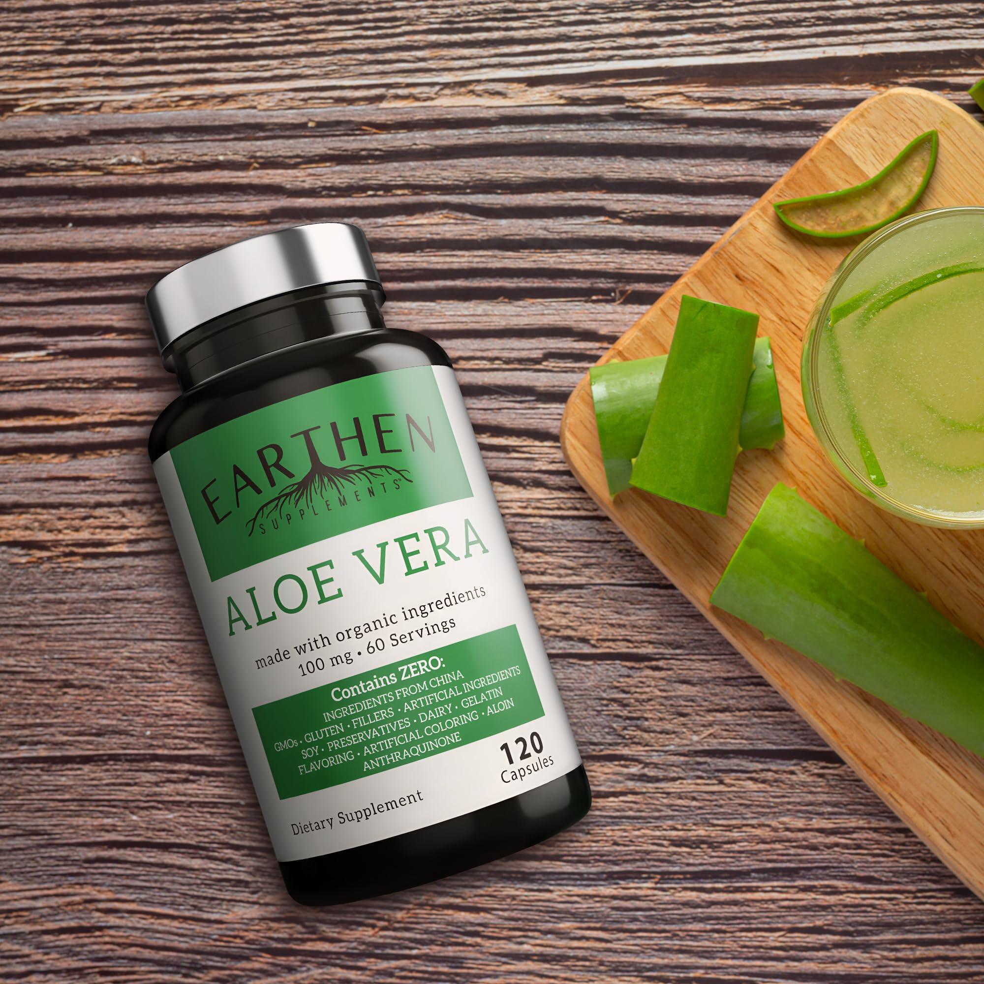 EARTHEN supplements Aloe Vera Supplement | Equivalent to 20,000mg | Made with Organic Ingredients | RAW All Natural | Non-GMO