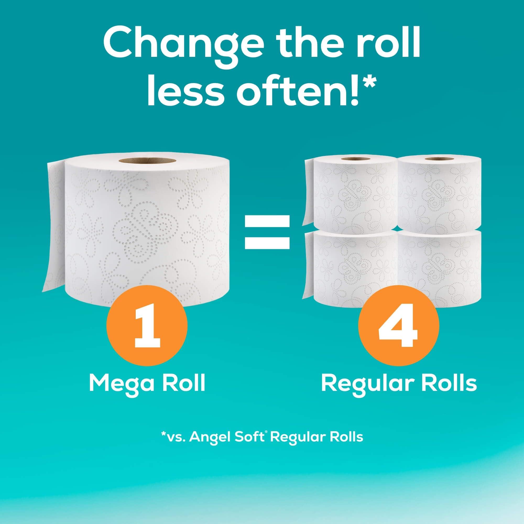 Angel Soft Angel Soft Toilet Paper, 24 Mega Rolls = 96 Regular Rolls, Soft and Strong Toilet Tissue