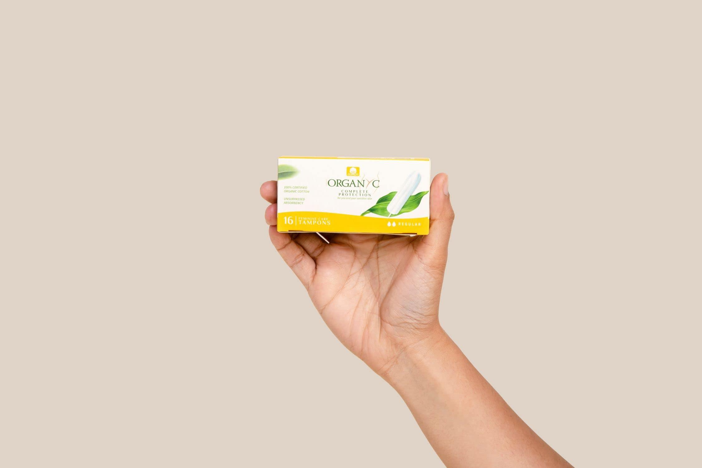 Organyc Organyc - 100% Certified Organic Cotton Tampons - No Applicator, Free from Chlorine, Perfumes, Rayon, and Chemicals 192 Count, Regular Flow (Pack of 12)