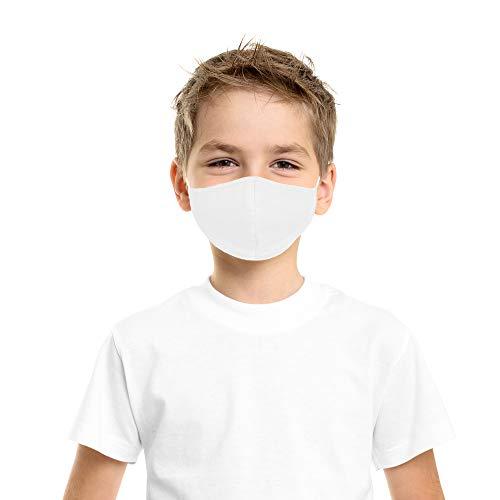 DALIX DALIX Youth Face Mask Washable Made in USA - White XS (5 Pack)
