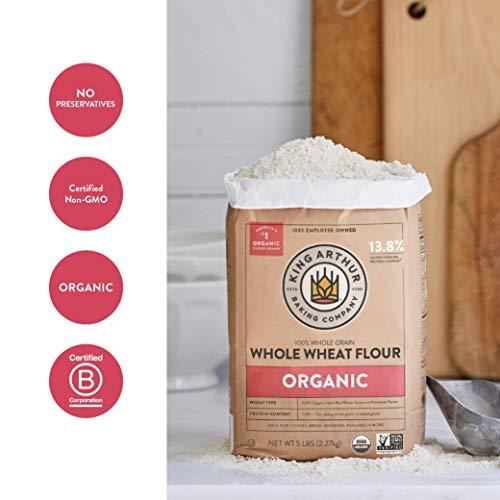 King Arthur King Arthur, 100% Organic Whole Wheat Flour, 100% Whole Grain, Non-GMO Project Verified, 2 Pounds (Pack of 12)