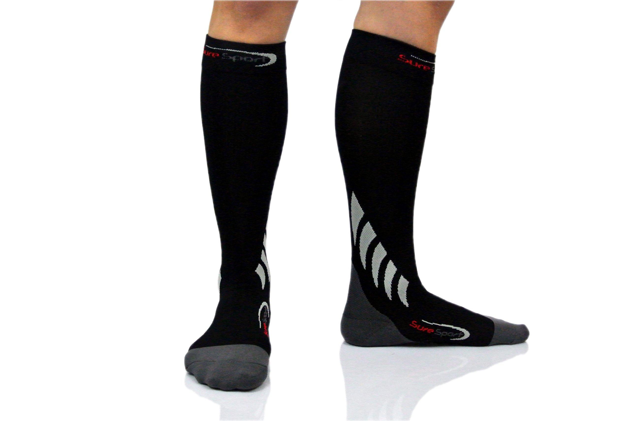 SureSport SureSport Knee-High Compression Socks (Small, Black)