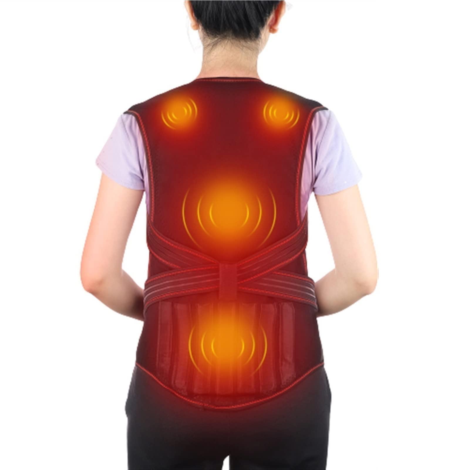 ANRIO ANRIO Self-Heating Back Brace for Middle-Aged and Elderly Men Women Keeping Warm Posture Corrector Magnetic Therapy Health Care Post Surgery Full Back Waist Shoulder Lumbar Support Belts