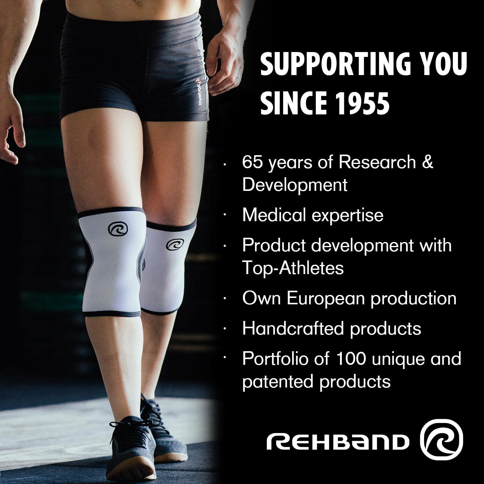 Rehband Rehband Elbow 5mm Compression Sleeve, Neoprene Elbow Sleeves for Weightlifting, Anatomical Design, Non-Slip & Close Fitting, Elbow Support Unisex, Colour:Carbon/Black - 1 Pair, Size:Medium