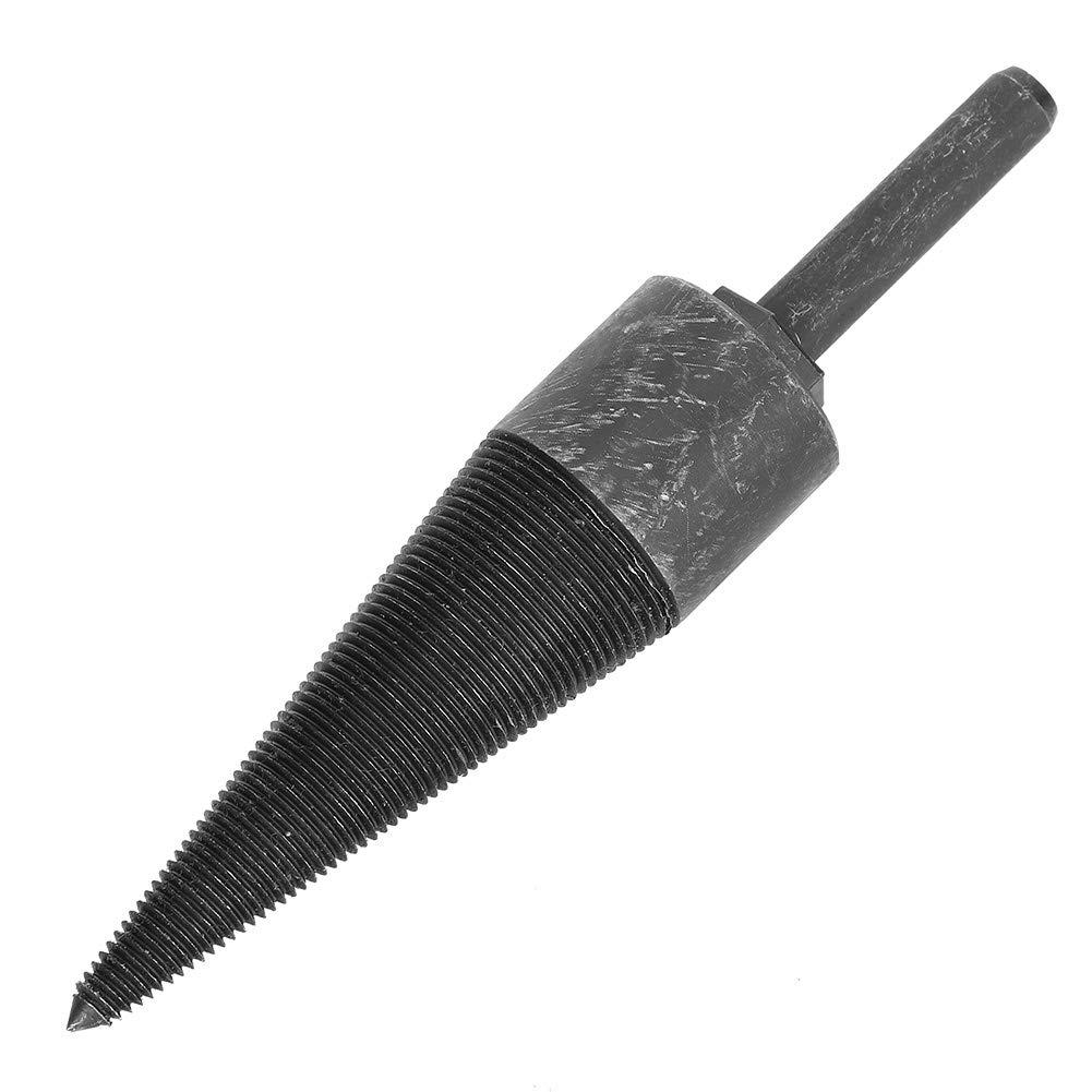 Hilitand Hex Shank Firewood Drill Bit Wood Splitter, 1.3in High Hardness Splitting Cone Reamer Punch Drilling Tool for Family Outdoor Camping Farm