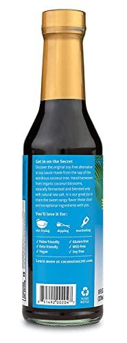 COCONUT SECRET Coconut Secret, Organic Liquid Coconut Aminos, 8 fl oz (pack of 3), All-Purpose Seasoning Sauce & Marinade, Soy-Free Soy Sauce Alternative, Low Sodium, Low Glycemic, Vegan & Gluten Free Stir Fry Sauce