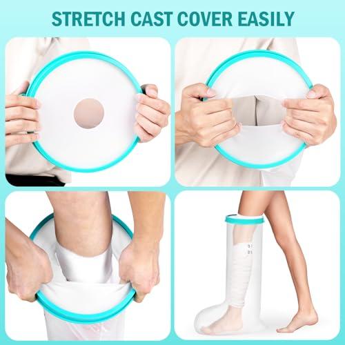 WirtuQuiksy WirtuQuiksy Cast Covers For Shower Leg, Reusable Waterproof Bandages and Cast Cover, Leg Cover For Showering After Surgery