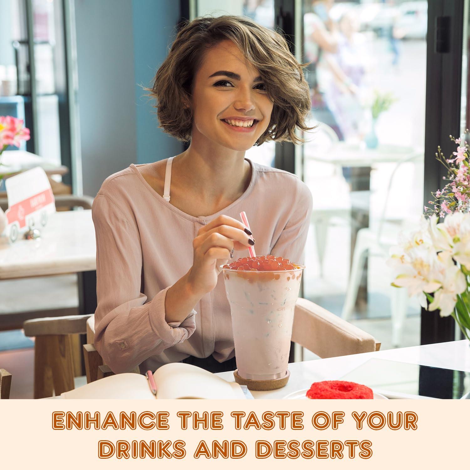 Fanale Fanale Lychee Popping Boba Pearls, Vegan, Non GMO, Gluten Free, Fat Free, Perfect for Bubble Tea, Smoothies, Ice Cream, Desserts, and Beverages.