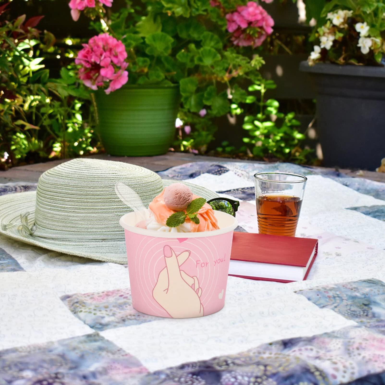 Healifty Healifty 1 Set ice cream cup snack cup ice cream dishes hot food cup tasting serving cups yogurt bowl ice cream bowls disposable outdoor party paper cup dessert plastic baking supplies