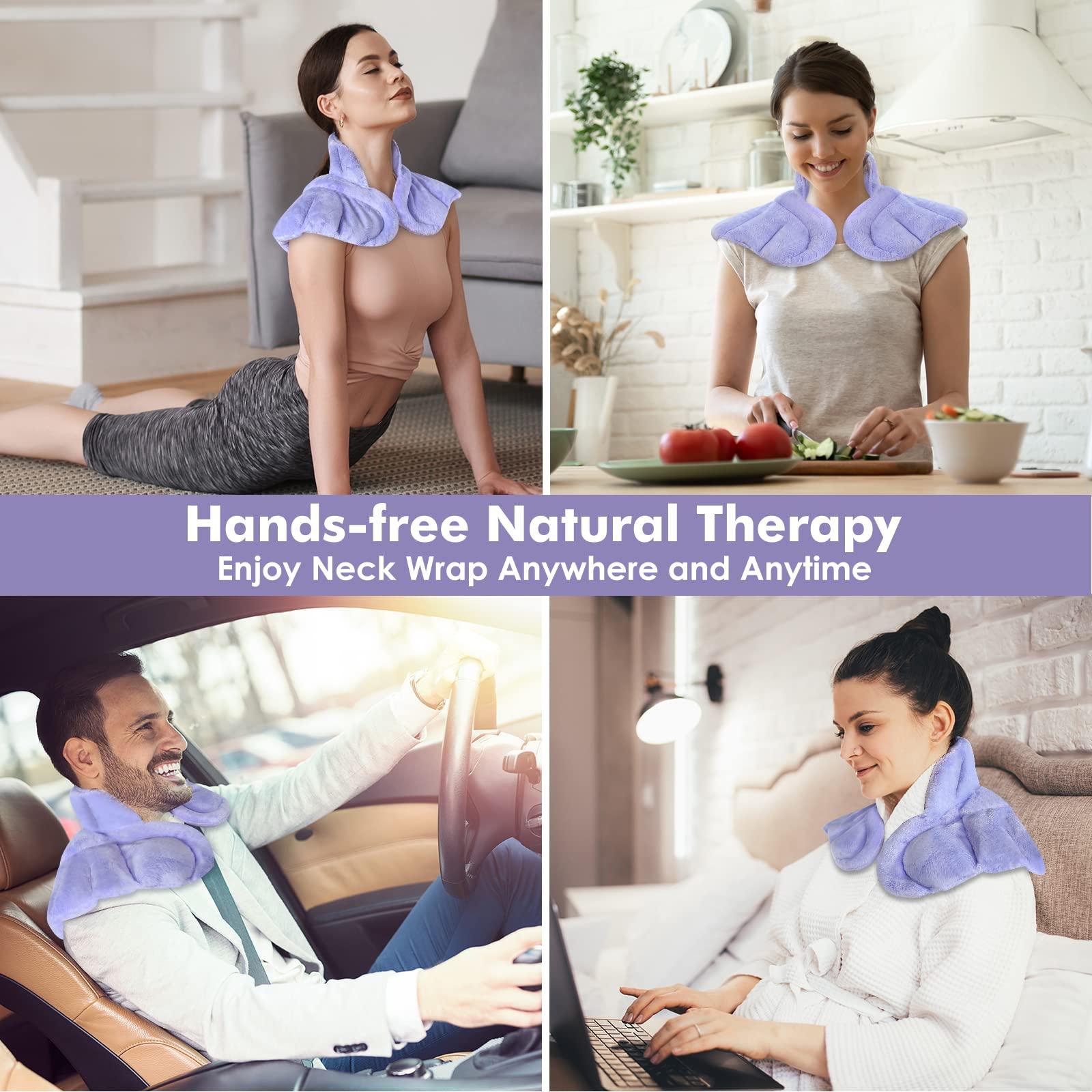 REVIX REVIX Microwave Heating Pad for Neck Shoulders and Microwave Heating Pad for Knee, Weighted Microwavable Heated Neck Wrap Warmer, Microwavable Heated Knee Wrap for Tennis Elbow Treatment