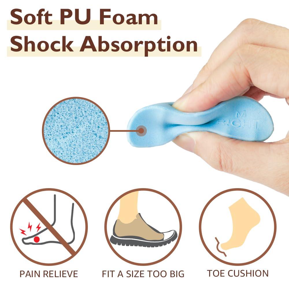 Dr.Foot Dr.Foot Shoe Filler Inserts for Loose Shoe, Toe Filler Cushion Inserts for Shoe Too Big, Big Shoe Fillers Make Shoes Fit for Casual Sports High Heels Boots (Medium: Half to One Size Bigger, Blue)