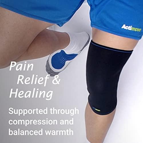 Actimove Actimove Sports Edition Knee Support Closed Patella with COOLMAX AIR Technology Sleeve for Pain Management For Strains, Sprains & Swelling - Left/Right Wear Navy, Small