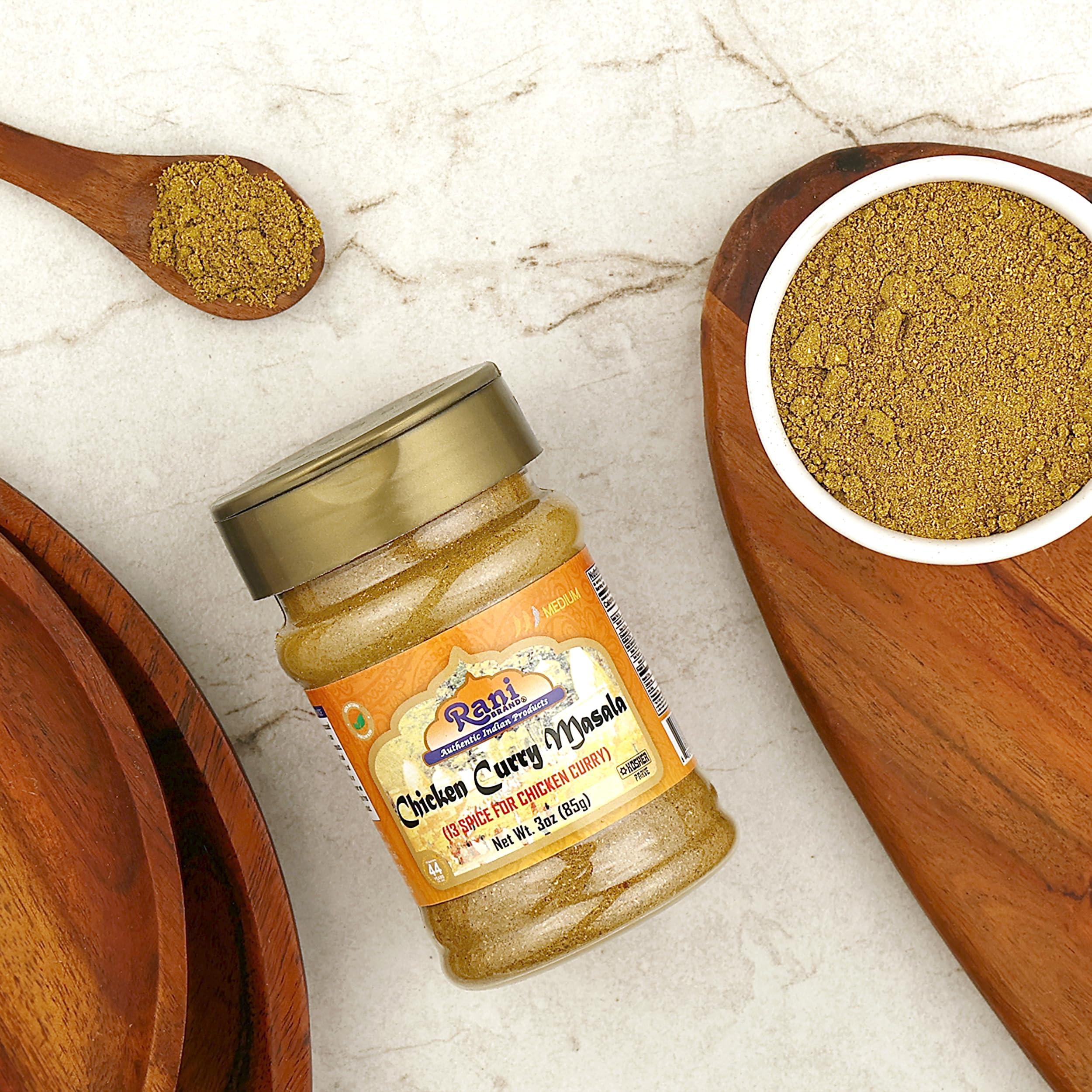 Rani Brand Authentic Indian Products Rani Chicken Curry Masala Indian 13-Spice Blend 3oz (85g) PET Jar ~ All Natural | Vegan | No Colors | Gluten Friendly | NON-GMO | Kosher | Indian Origin