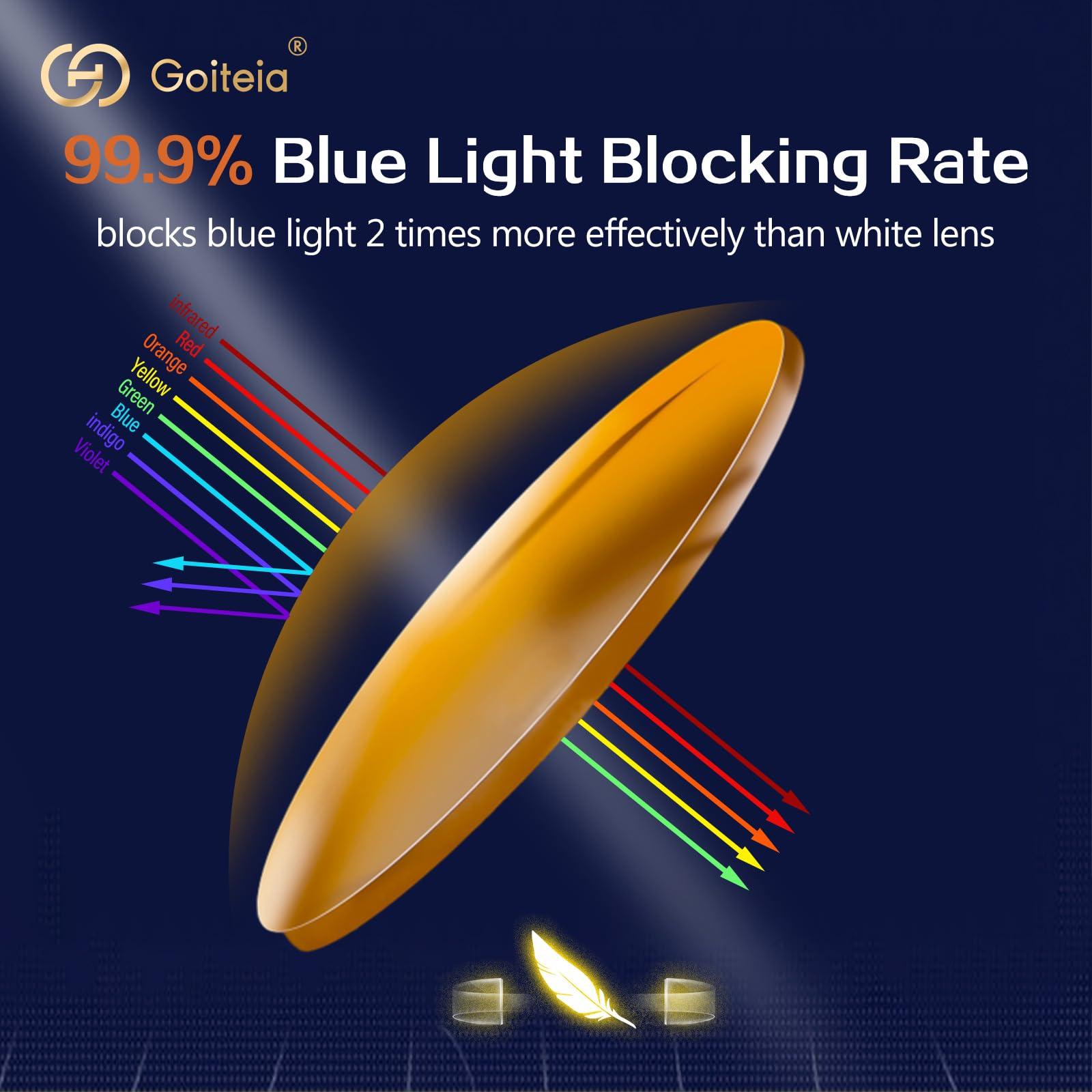 Goiteia Goiteia Amber Orange Blue Light Blocking Fit over Large-Framed Glasses for Women Men,Blue Blocker Computer Glasses for Insomnia/Migraine/Light Sensitivity