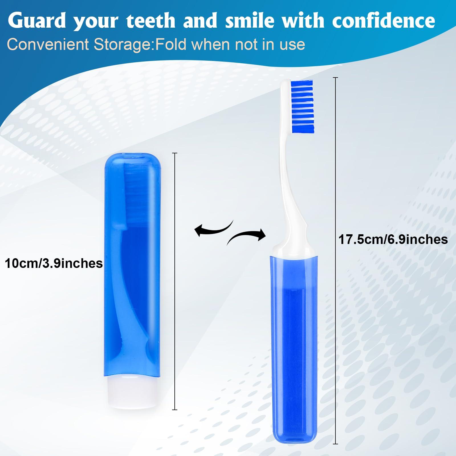 Navona 20PCS Travel Toothbrush Bulk Folding Mini Toothbrush with Toothbrush Case, Medium Potable Travel Size Toothbrush,Camping Toothbrush, individually Wrapped Toothbrush for Camping,Hiking,Traveling,School