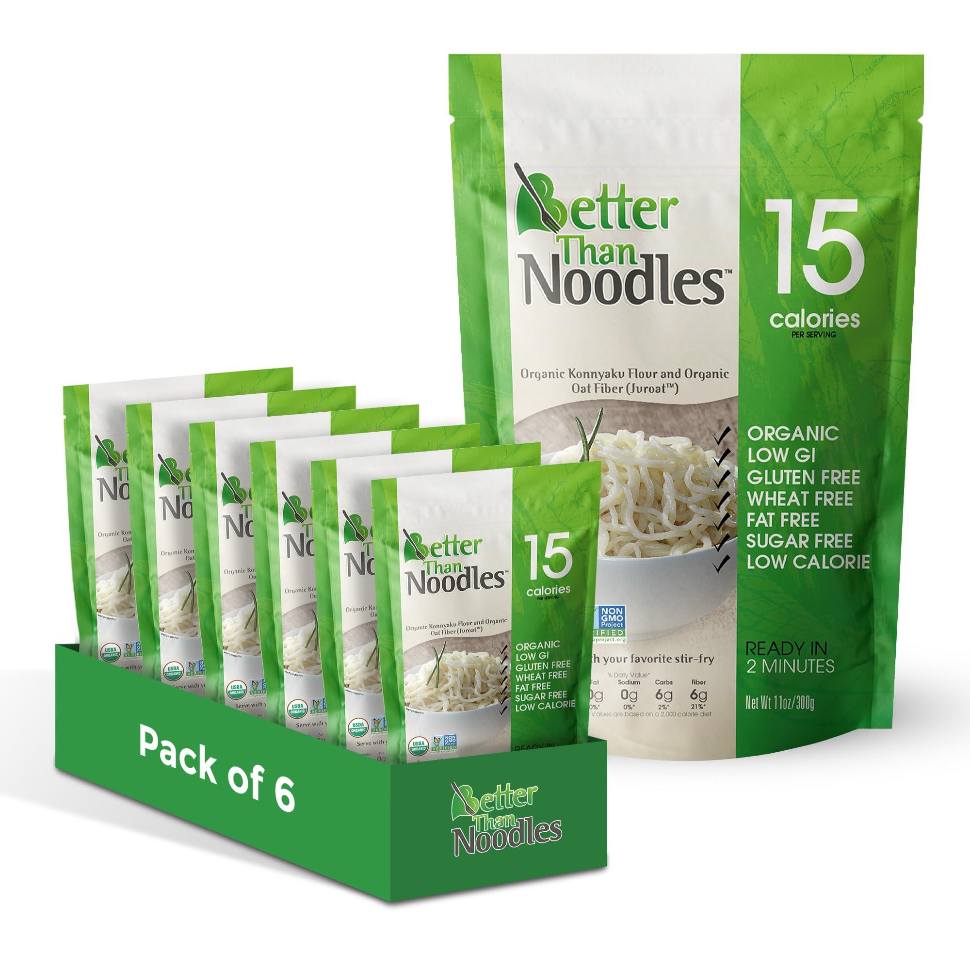 Better Than Noodles Better Than Noodles Certified Organic. Vegan, Gluten-Free, Non-GMO, Konjac Noodles 14 Ounces (6 Pack)