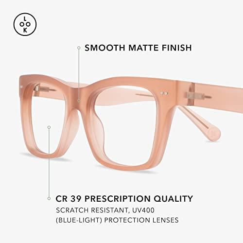 LOOK OPTIC LOOK OPTIC Cosmo Reader - Stylish Unisex Ultra-lightweight Reading Glasses with Scratch-Resistant, Prescription-Quality Lenses (Full Magnification - Not Progressives) 2.50, Champagne